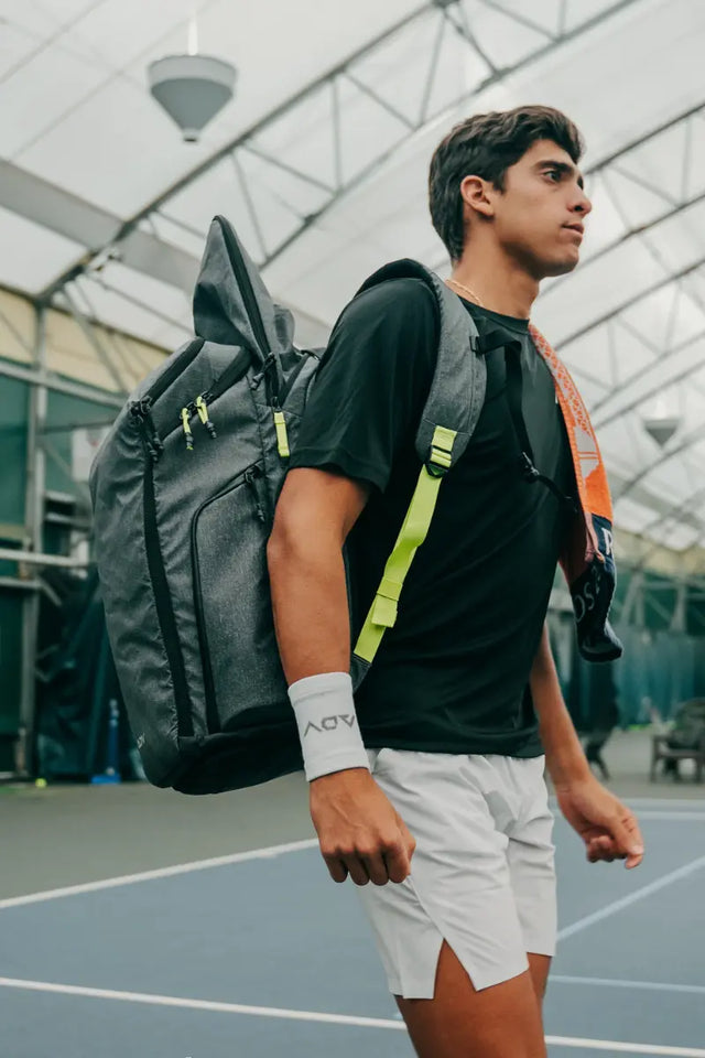 gray tennis bag