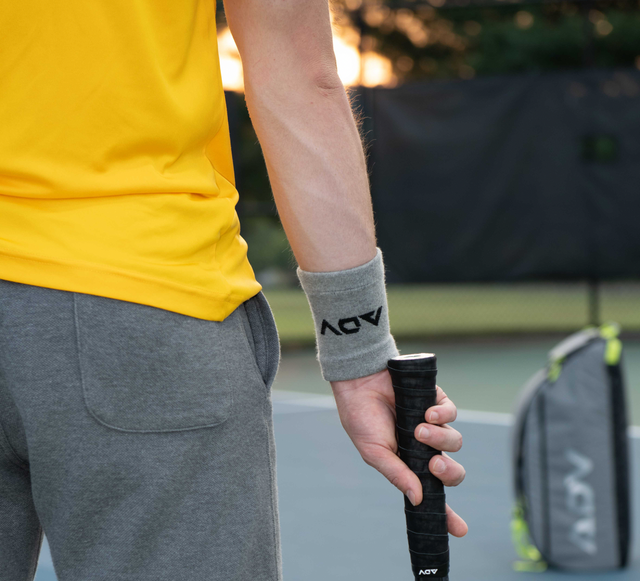 tennis wristbands shown on a male wrist 
